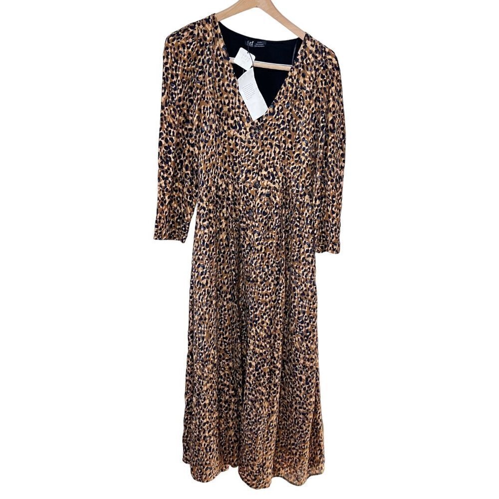 Zara trf Leopard Print Button Up Dress- Size XS- NEW